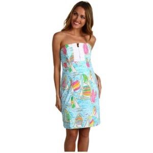 Lilly Pulitzer Strapless Sailboat Dress